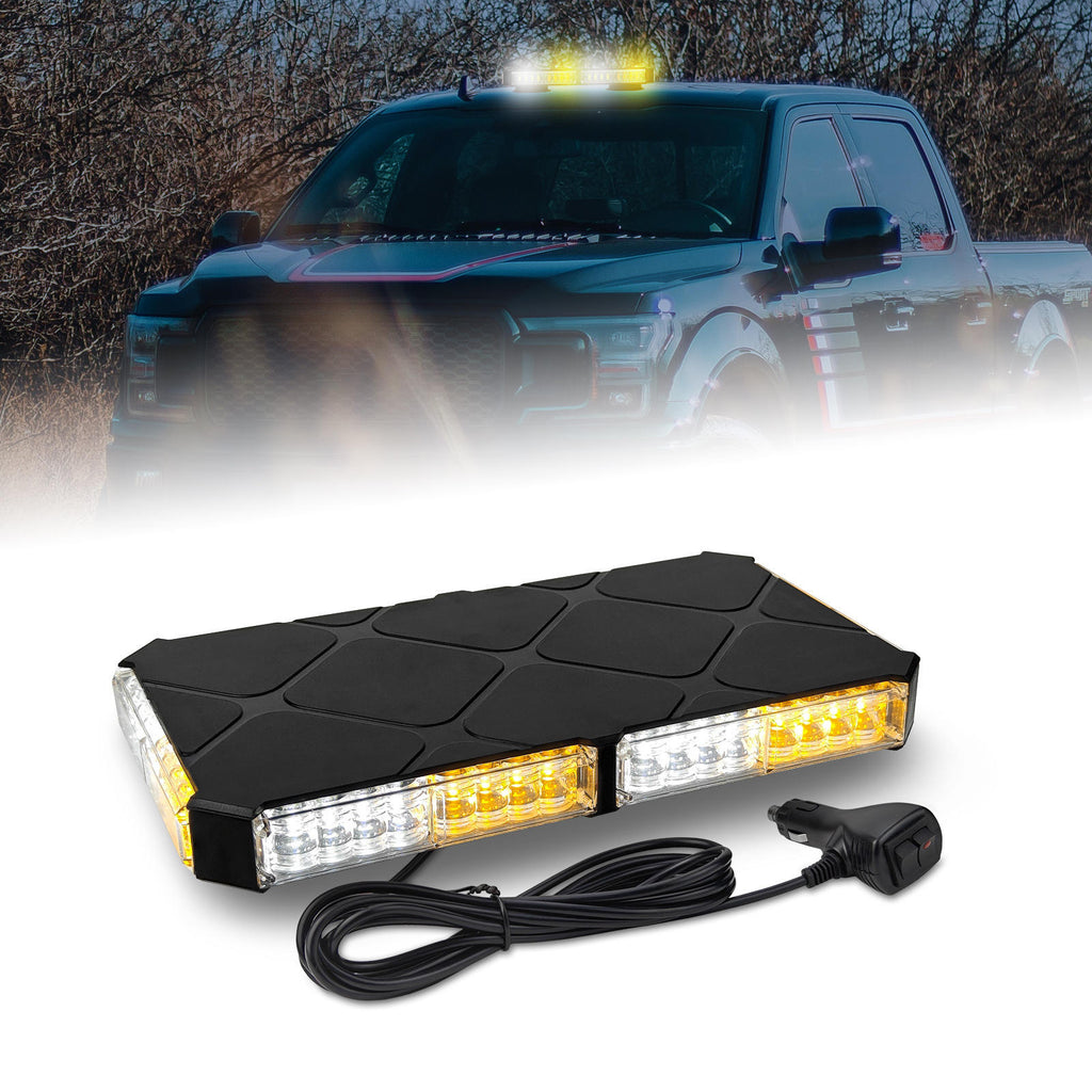 48 LED Mini Waterproof LED Warning Strobe Light Bar Emergency Security Vehicles Exterior Lighting Yellow Flashing Lights