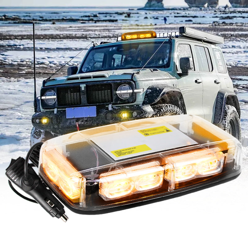 Mini LED Strobe Light Bar for Car Rooftop 24W Magnetic Hazard Emergency Flashing Lights New Condition for Vehicles Tow Trucks