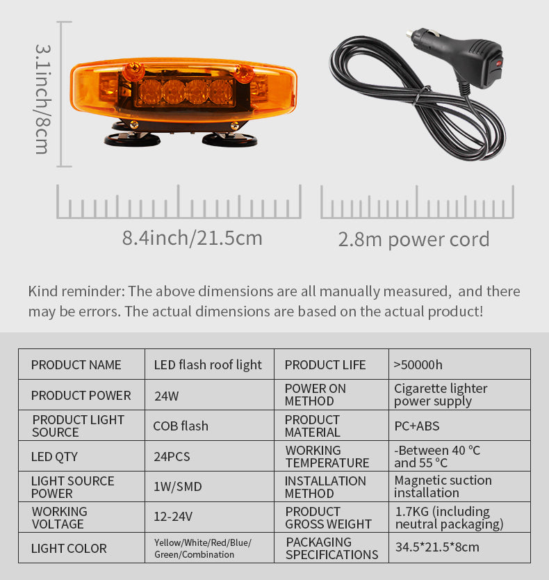 Truck 24V 12V Car Emergency Light Moto Warning Flash Lamp Trailer Auto Strobe Flashing Lights for Vehicle Parts
