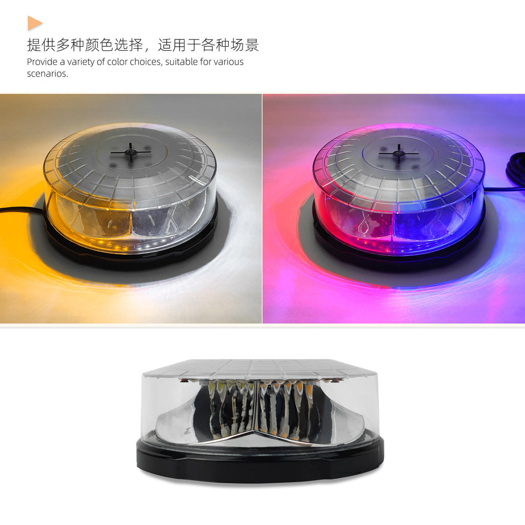 LED Roof Lights for Cars & Trucks Circular Long Rows Ceiling-Mounted Flashing Warning Lights in Red & Blue