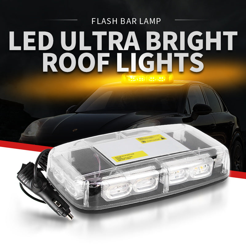 Truck Amber Roof Top LED Emergency Flashing Light Bar Magnetic Mini Warning Light Bar for Construction Vehicles