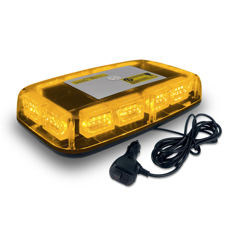 48LED Amber White Strobe LED Emergency Light Bar Universal Car Rooftop Magnetic Mount 12\" for Lights Auto Exterior Lighting