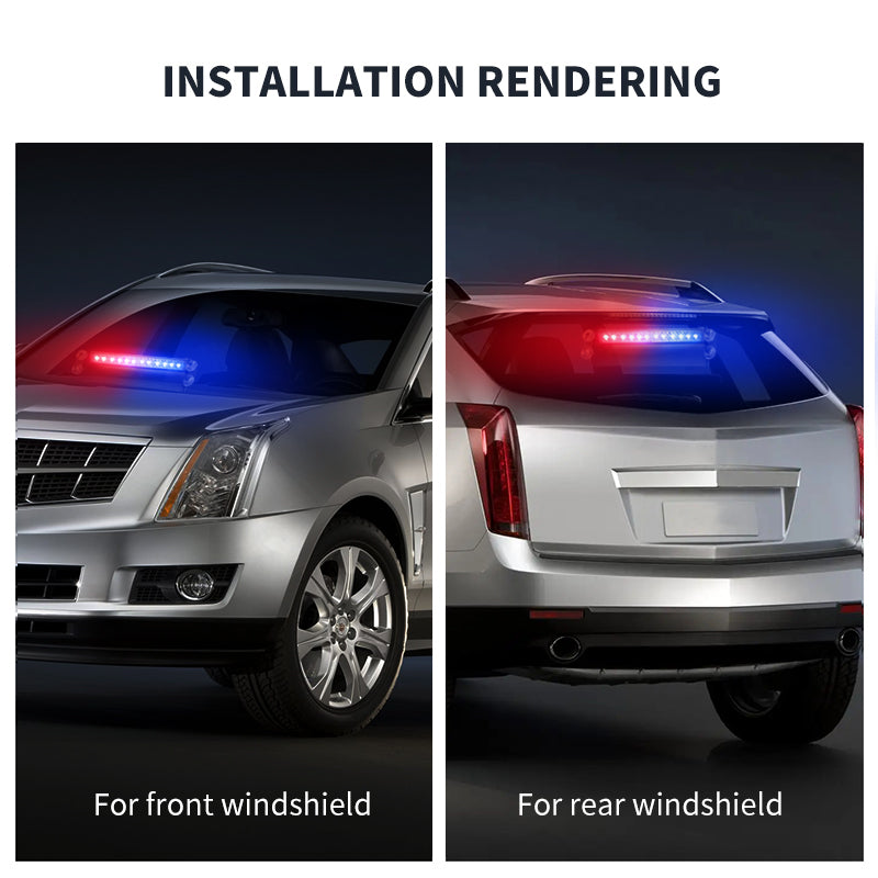 LED Dash Strobe Lights Bar Interior Emergency Windshield Warning Light Traffic Advisor for Volunteer Firefighter Vehicles Trucks