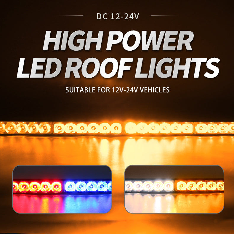 Hot Sale 55cm 21.7in Auto LED Work Light Bar 3P 54W Emergency Lamp for Car Truck Roof Grid 12V 24V New DRL Flashing Strobe DRL