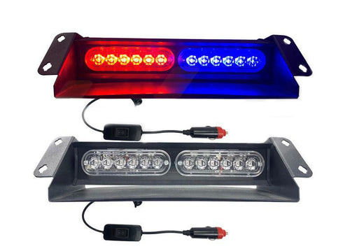 12 LED Car Strobe Light Front Stop Suction Cup Red Blue Shovel Lamp Interior Emergency Signal Flashing Auto Exterior Lighting