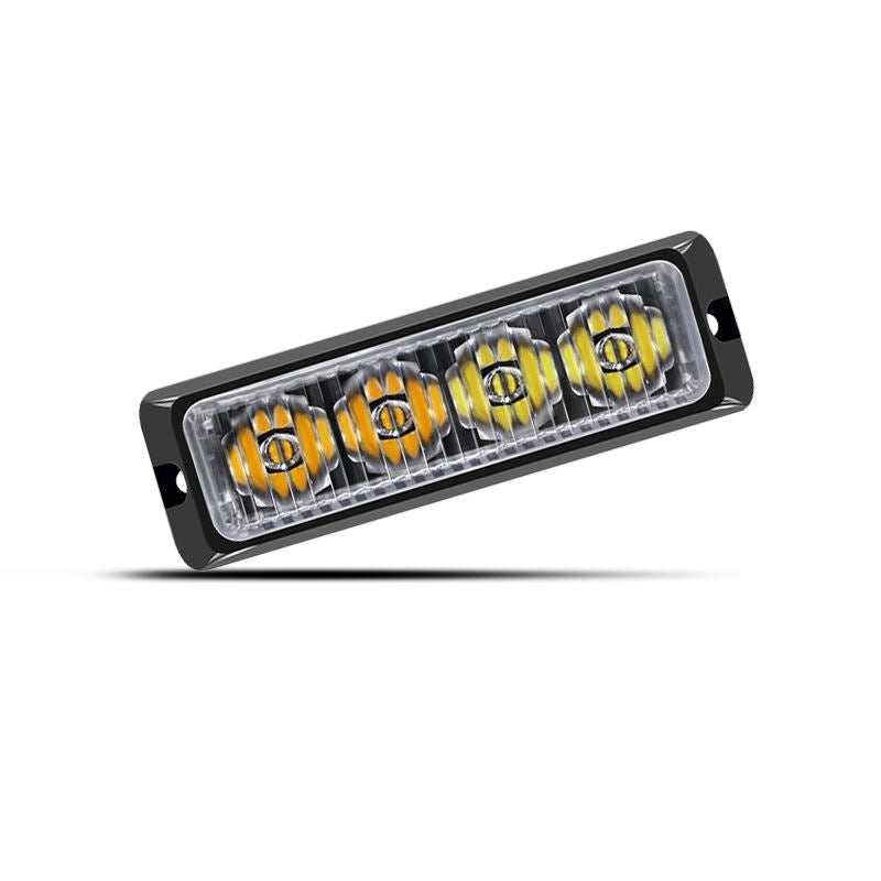 New Waterproof IP67 4W LED Truck Side Light Amber Red White Strobe Warning Flashing Signal Lights 12V-24V