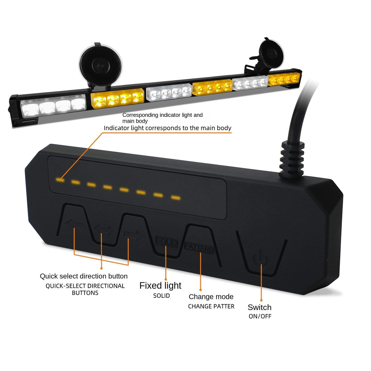 Cross-Border New Condition 4-LED Roof Lights for 6-Car Engineering Vehicle Everest Spot Combo Long Stick Bar Flashing Warning