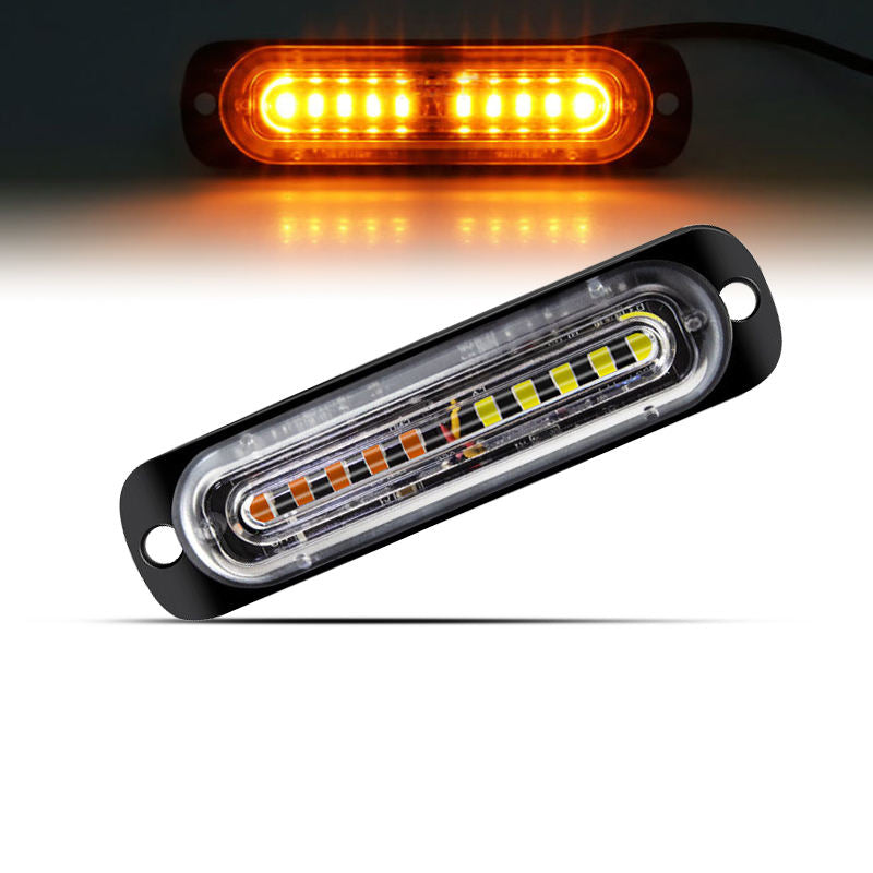 10 LED Super Bright Truck Side Light Aluminium Grille Strobe Flashing Warning Light for Cars 12V 24V New Condition