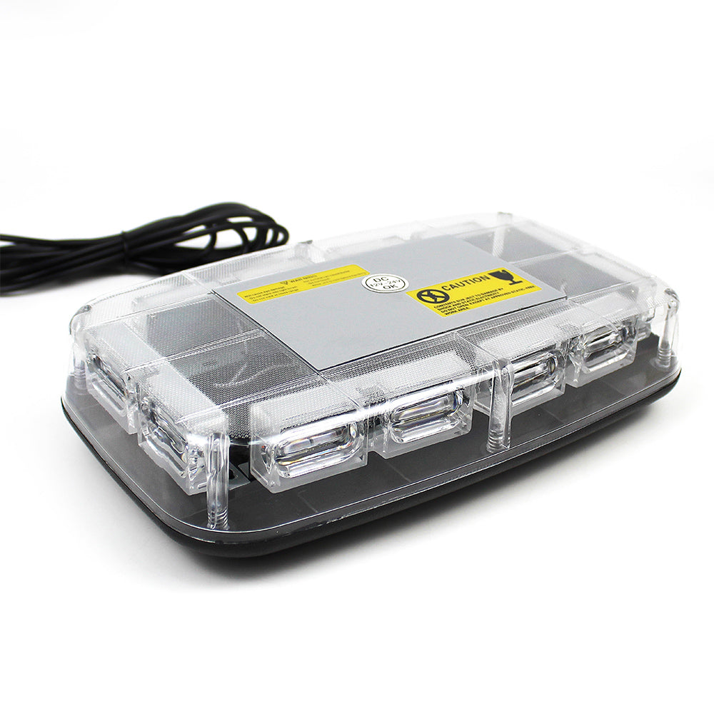 360 View Rotating LED Warning Light Bar Roof Top Flashing Beacon Strobe Light Bar Magnet Emergency Signal Light for Vehicle