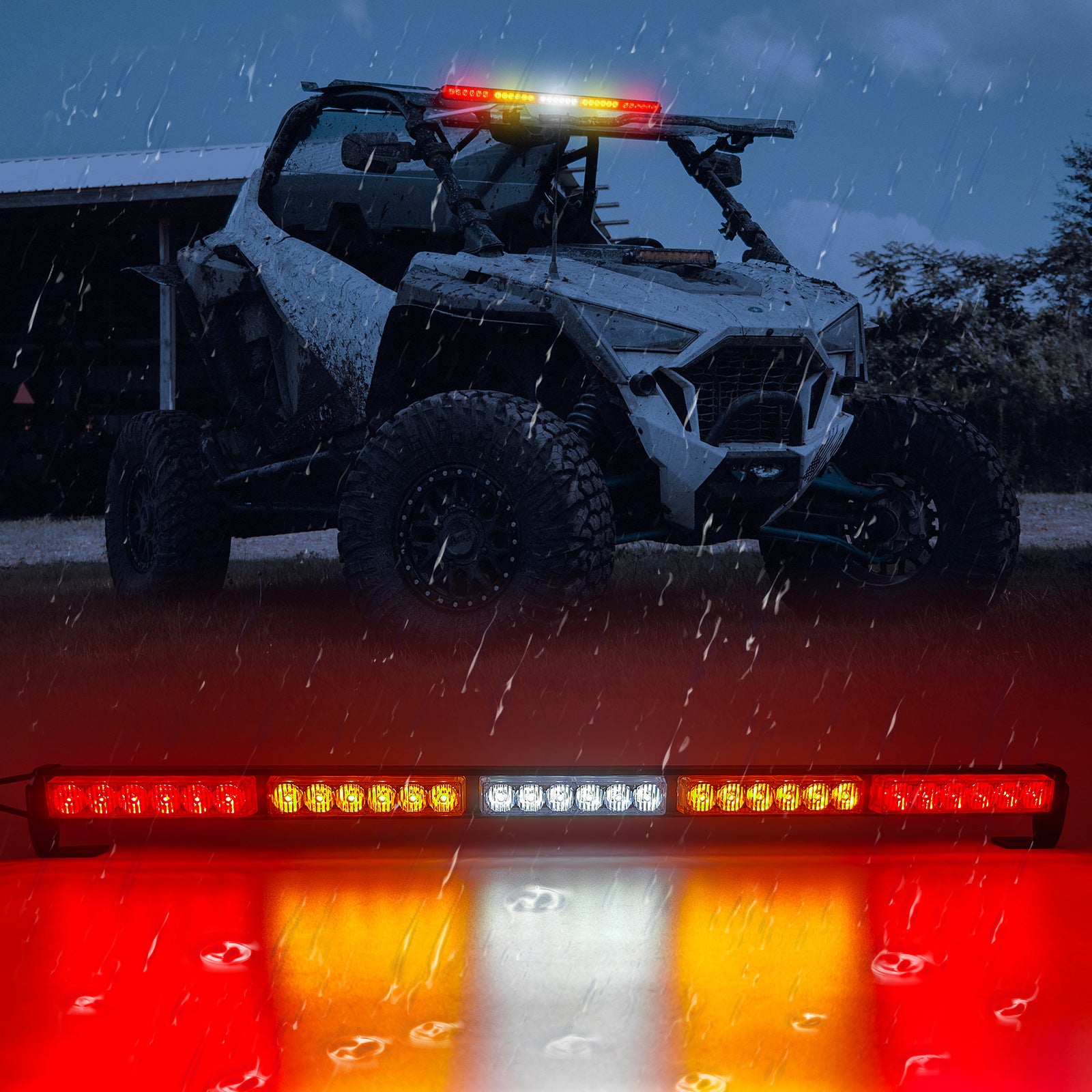 Rocker Switch LED Light Bar Car/UTV Rear Bumper Chase Light ATV Warning Strobe Light Bar Auto Exterior Lighting