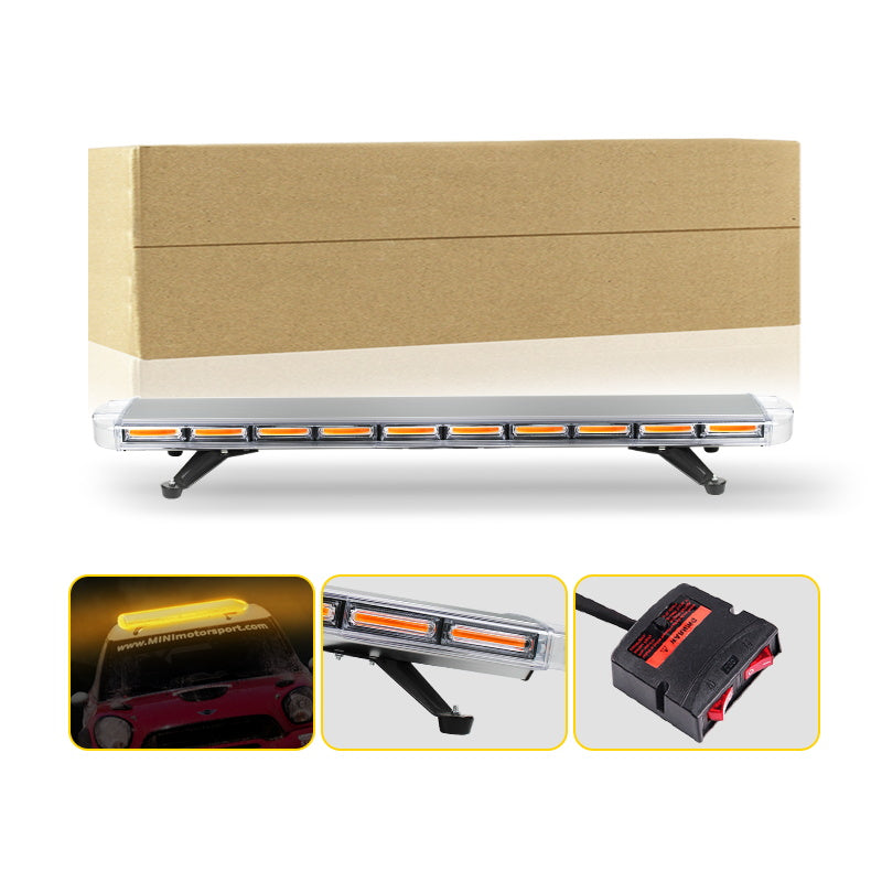 22 COB 36W Flashing LED Strobe Light Bar Full Size 12-24V Warning Lamp for Emergency Vehicles Car Accessory