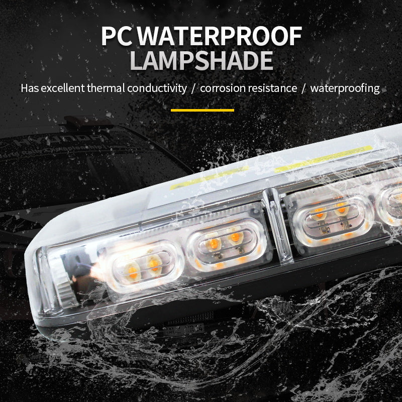 Truck Amber Roof Top LED Emergency Flashing Light Bar Magnetic Mini Warning Light Bar for Construction Vehicles