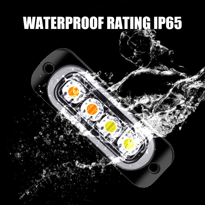 Truck Aluminum 6 LED Emergency Signal Lights Mini Strobe Light Bar Side Marker Warning Light for Pickup 12V 24V