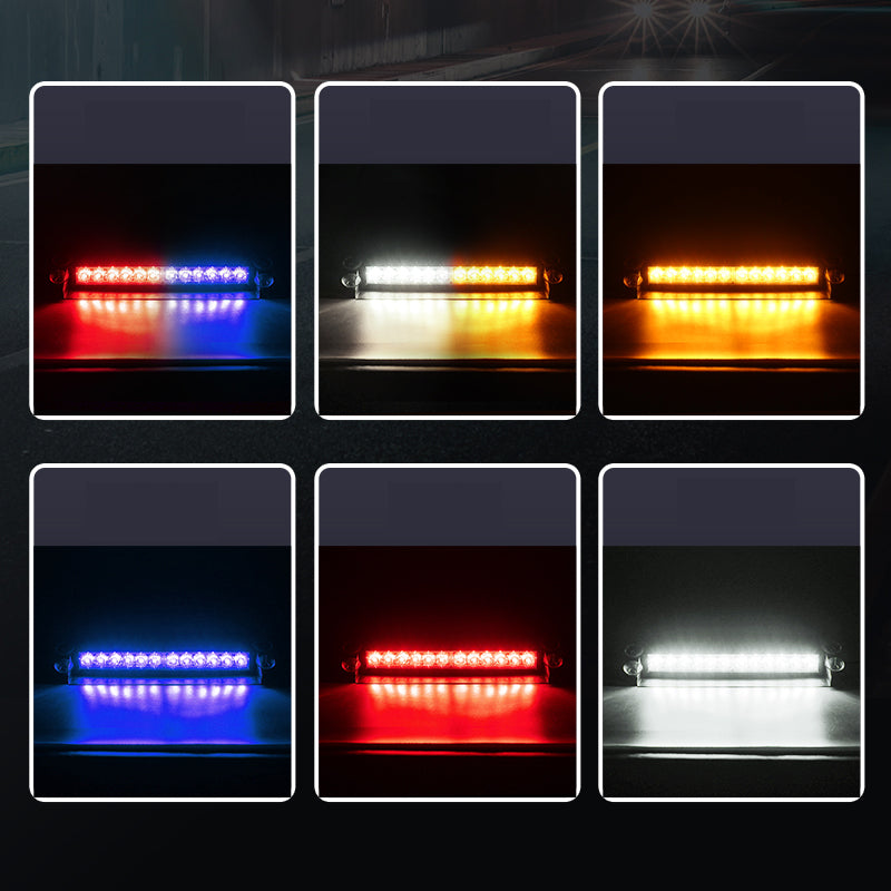 LED Dash Strobe Lights Bar Interior Emergency Windshield Warning Light Traffic Advisor for Volunteer Firefighter Vehicles Trucks