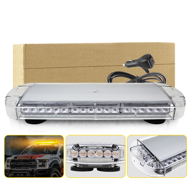 Ambulance Led Road Flares Flashing Yellow Amber Strobe Warning Light 60CM 48 LED Aluminum Housing Traffic