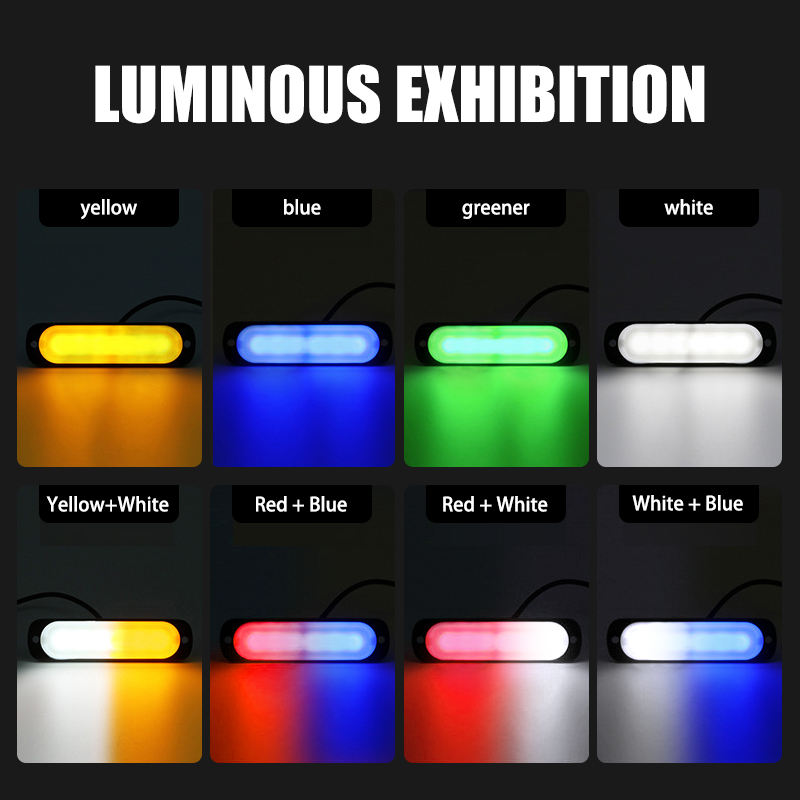 Ultra-thin 6 LED Truck Warning Light Waterproof Flashing Light Car Side Marker Strobe Lights 12V 24V