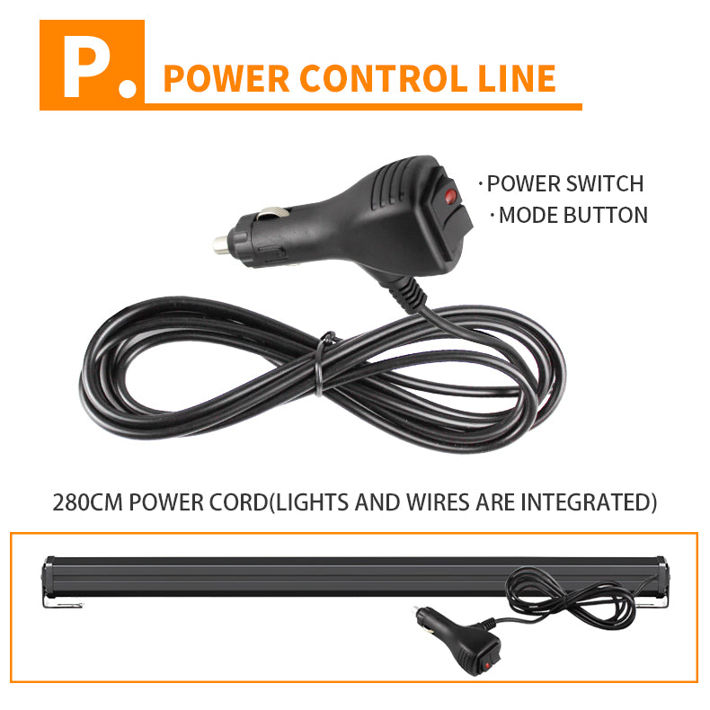 Hot Sale 55cm 21.7in Auto LED Work Light Bar 3P 54W Emergency Lamp for Car Truck Roof Grid 12V 24V New DRL Flashing Strobe DRL