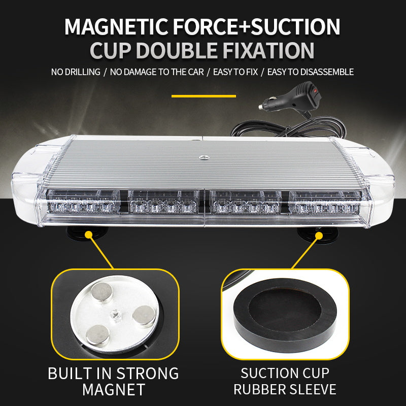Factory Price High Power 40W Yellow Shell Led min Flash Strobe Light bar 21.5" for Fire Ambulance Vehicle