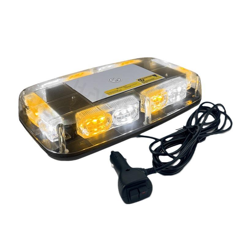 48LED Amber White Strobe LED Emergency Light Bar Universal Car Rooftop Magnetic Mount 12\" for Lights Auto Exterior Lighting