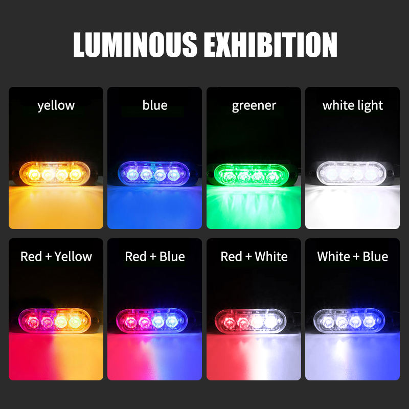 Truck Aluminum 6 LED Emergency Signal Lights Mini Strobe Light Bar Side Marker Warning Light for Pickup 12V 24V