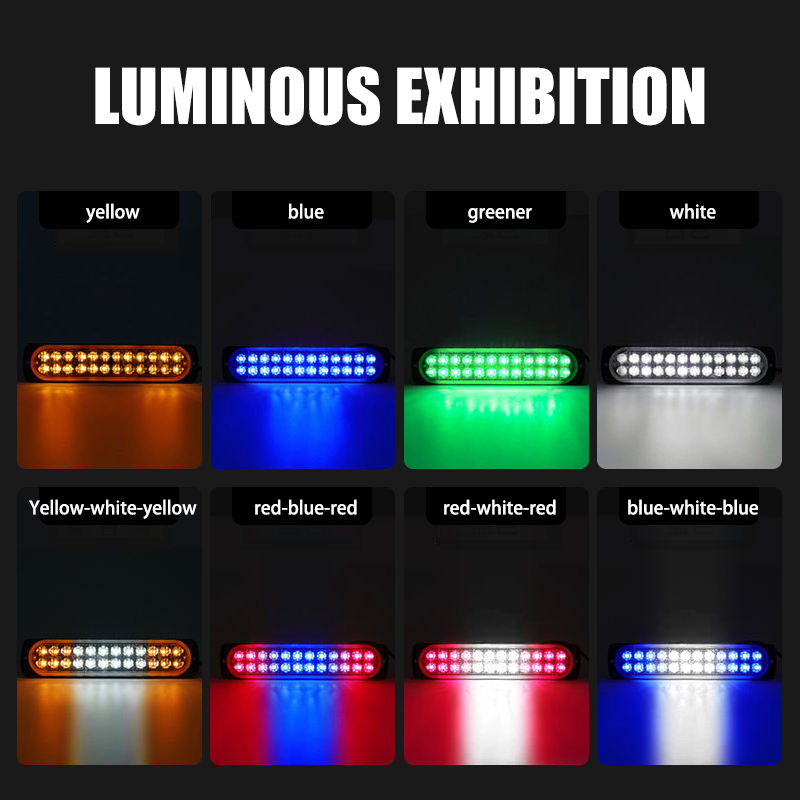 24W LED Truck Warning Lights Emergency Flashing Lights Warning Side Marker Strobe Signal Light for Pickup 12V 24V
