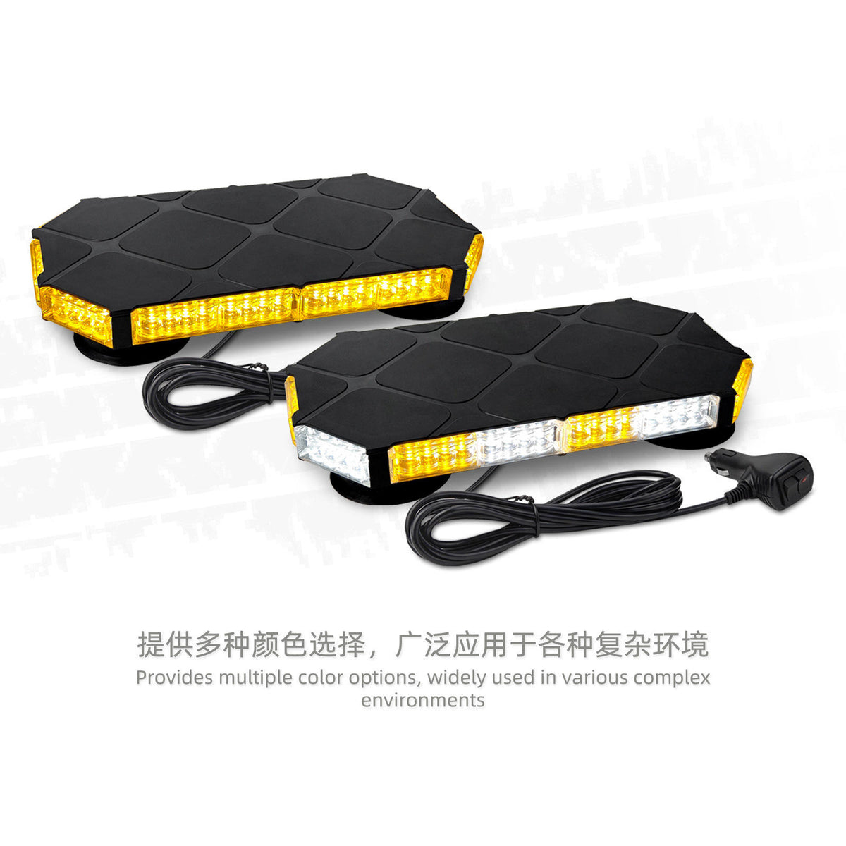 Mini 12V/24V LED Strobe Light Bar Clear Lens SAE Top Roof Magnetic Hazard Flashing Rotation Light Auto Exterior Lighting