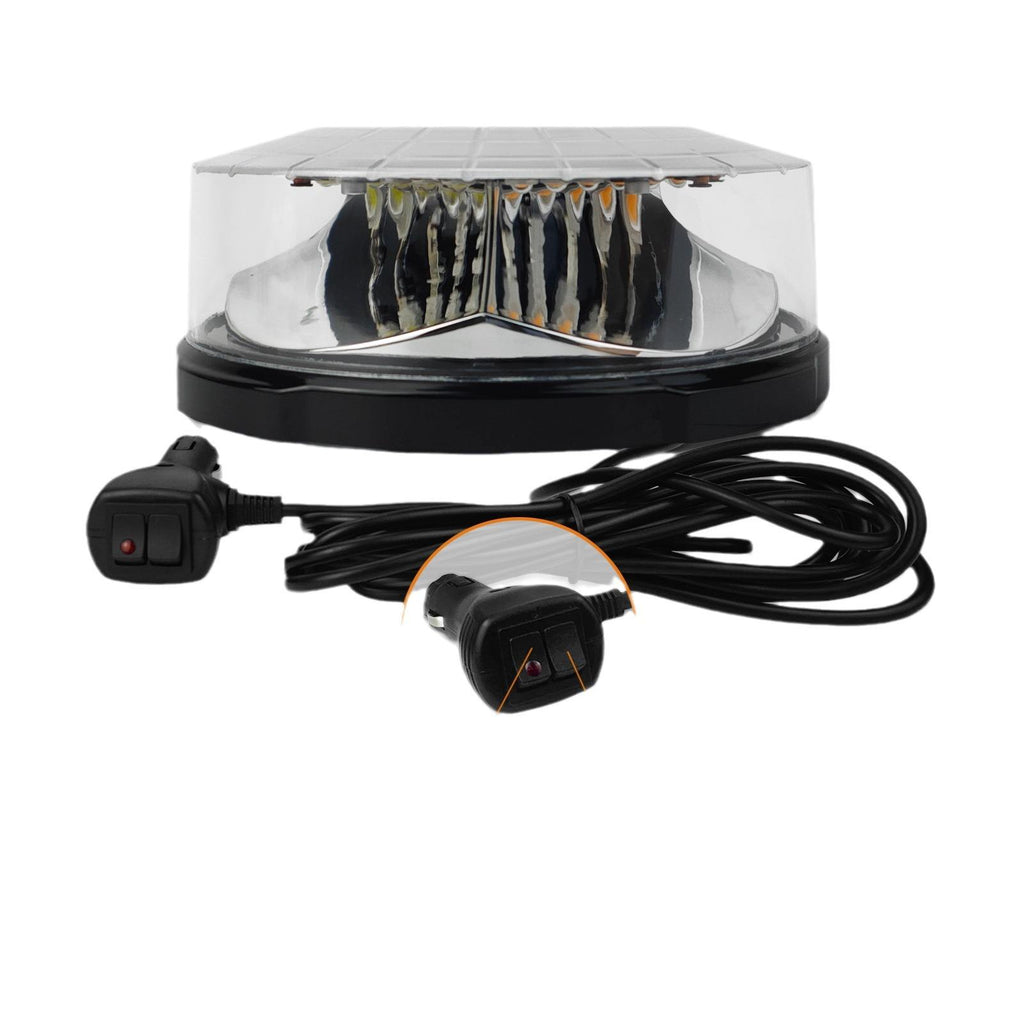 LED Roof Lights for Cars & Trucks Circular Long Rows Ceiling-Mounted Flashing Warning Lights in Red & Blue
