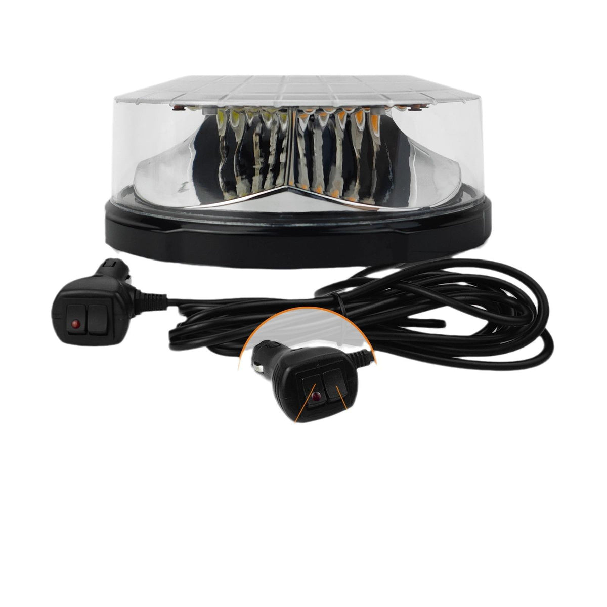LED Roof Lights for Cars & Trucks Circular Long Rows Ceiling-Mounted Flashing Warning Lights in Red & Blue