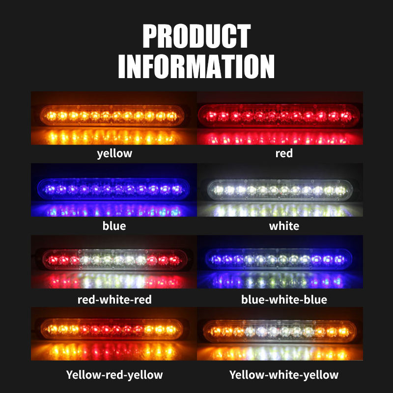 12W LED Truck Side Marker Light New Aluminium LED Strobe Signal Flashing Warning Lights for 12V 24V Vehicles