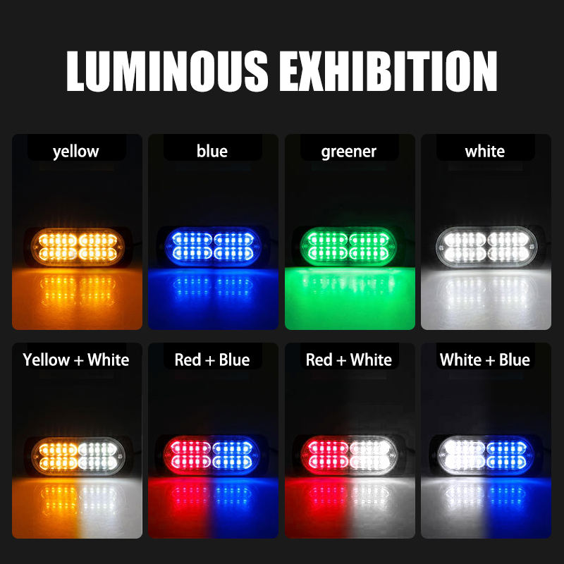 20W Aluminium LED Truck Side Light LED Strobe Warning Light Flashing LED Signal Lights for Vehicles 12V 24V