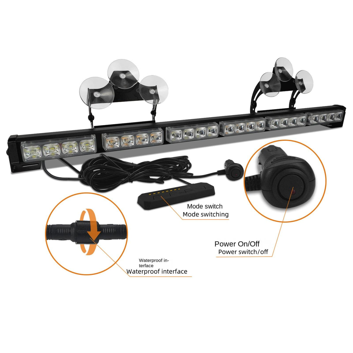 Cross-Border New Condition 4-LED Roof Lights for 6-Car Engineering Vehicle Everest Spot Combo Long Stick Bar Flashing Warning