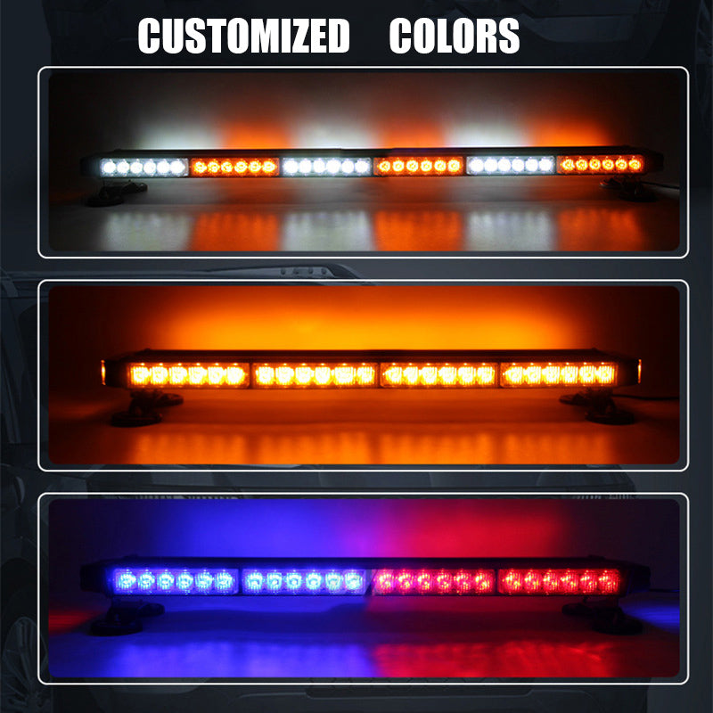 Vehicle Four Sided LED Warning Light Bar Emergency Strobe Light Car Rooftop Magnetic Flashing Light Bar for Trucks