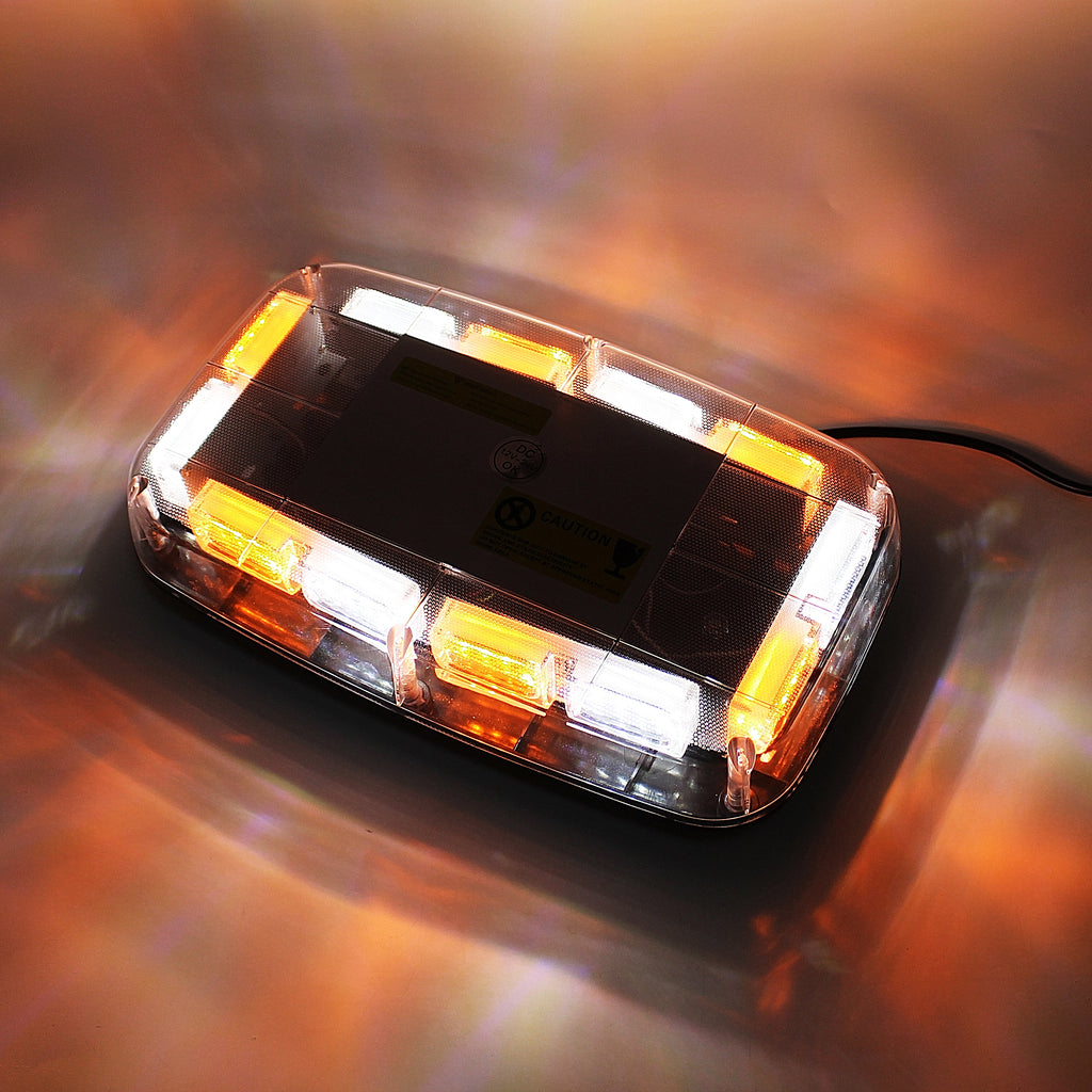 360 View Rotating LED Warning Light Bar Roof Top Flashing Beacon Strobe Light Bar Magnet Emergency Signal Light for Vehicle