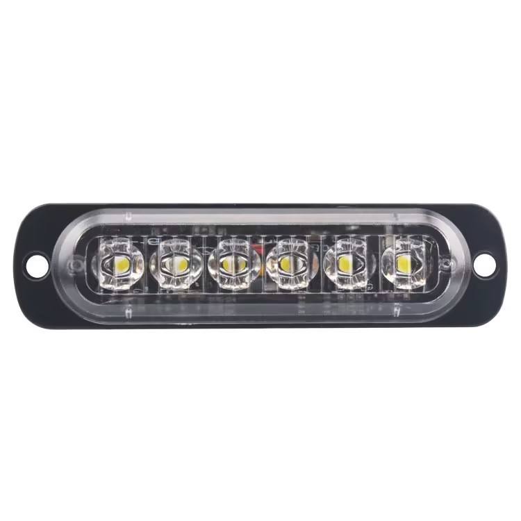 Ultra-thin Red Amber 6 LED Car Truck Emergency Beacon Lights Signal Hazard Flash Strobe Bar Side Marker Warning Light for Pickup
