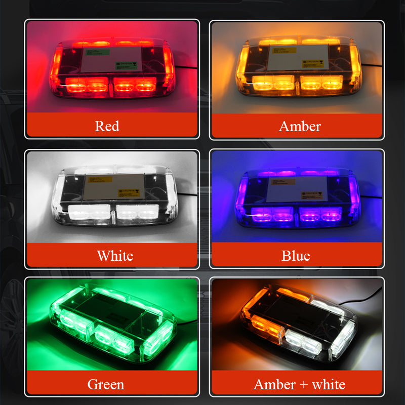 Mini LED Strobe Light Bar for Car Rooftop 24W Magnetic Hazard Emergency Flashing Lights New Condition for Vehicles Tow Trucks