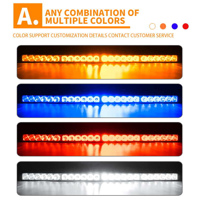 Hot Sale 55cm 21.7in Auto LED Work Light Bar 3P 54W Emergency Lamp for Car Truck Roof Grid 12V 24V New DRL Flashing Strobe DRL