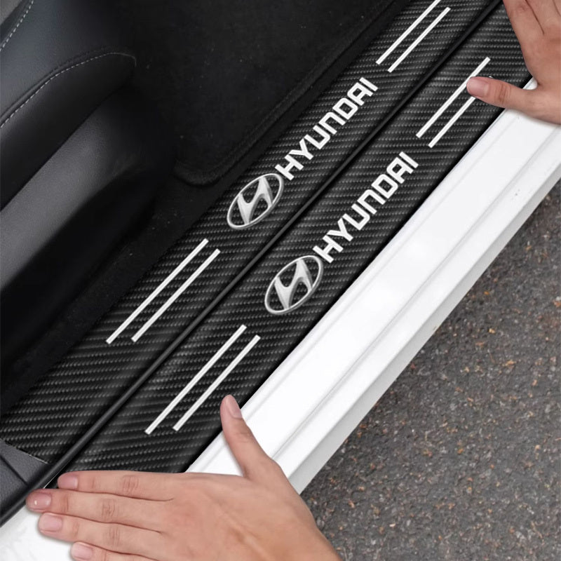 GPRGIT Car Door Sill Scuff Plate Anti-scratch Sticker Protector Strip for Sonata Azera Coupe SantaFe Genesis Accent