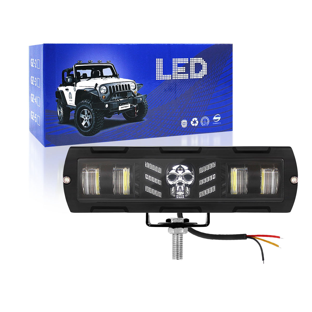 GPRGIT GZ-9 12V-80V 25W LED Work Light 4-LED Spot for Offroad Motorcycle Aluminum Alloy+PC