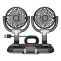 GPRGIT Dual-Head USB 5V Desktop Car Fan with Phone Holder (F5505)