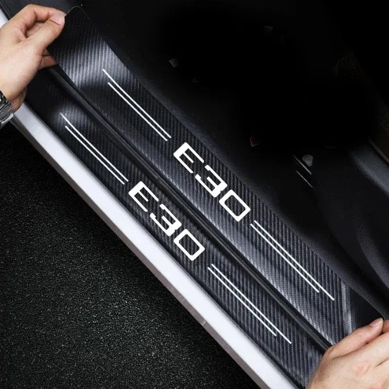 GPRGIT BMW E30 Carbon Fiber Door Threshold Protective Decal Doorsill Trim Sticker