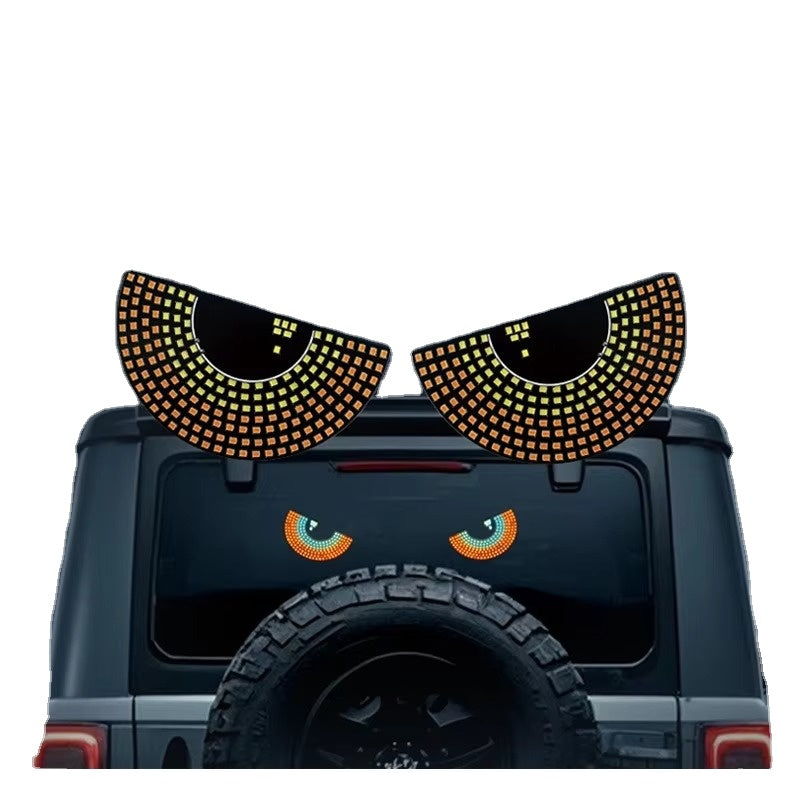USB-Powered LED Devil Eye Auto Ambient Lighting Display Screen Panel Lights for Universal Car Auto LED Angle Demon Eye