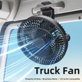 GPRGIT Truck Fan Large Fan Adjustable Stepless Wind Speed, Ceiling Fan Suction Cup Base, 10W PP
