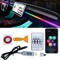 140cm USB Connection APP Remote Control RGB Chasing Strip Symphony Music Universal Car LED Interior Acrylic Ambient Light