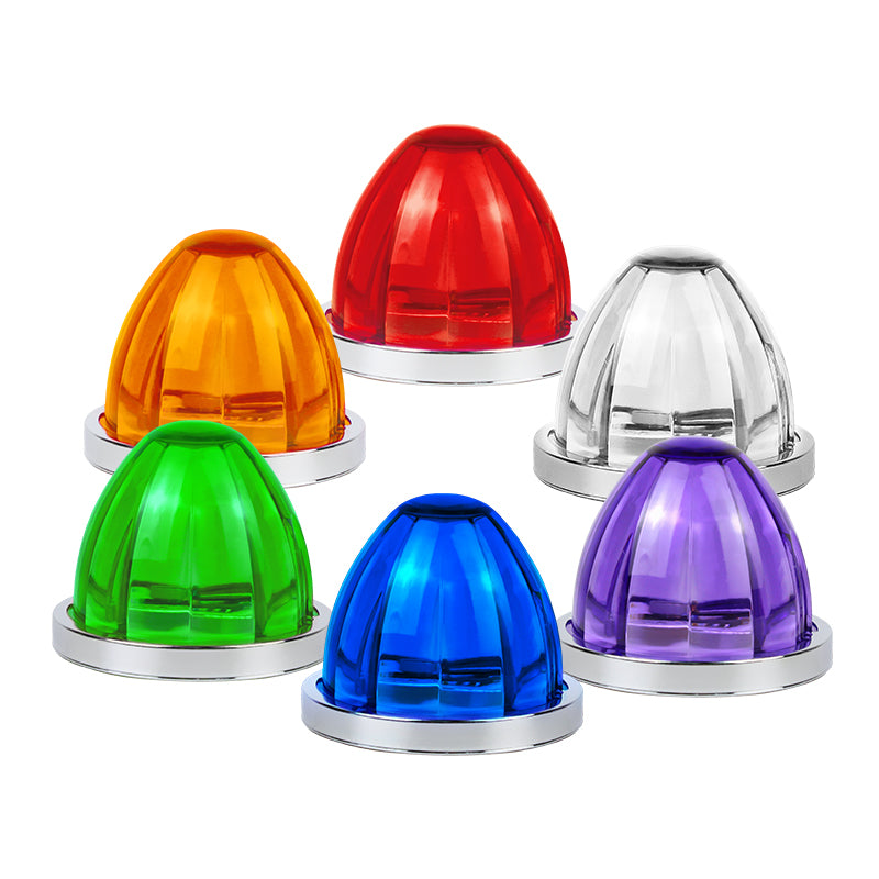 GPRGIT Truck Trailer LED Light Glass Watermelon Star Duty Dump Truck Body Shape Red Amber Clear Lens 9V-30V IP67 Waterproof