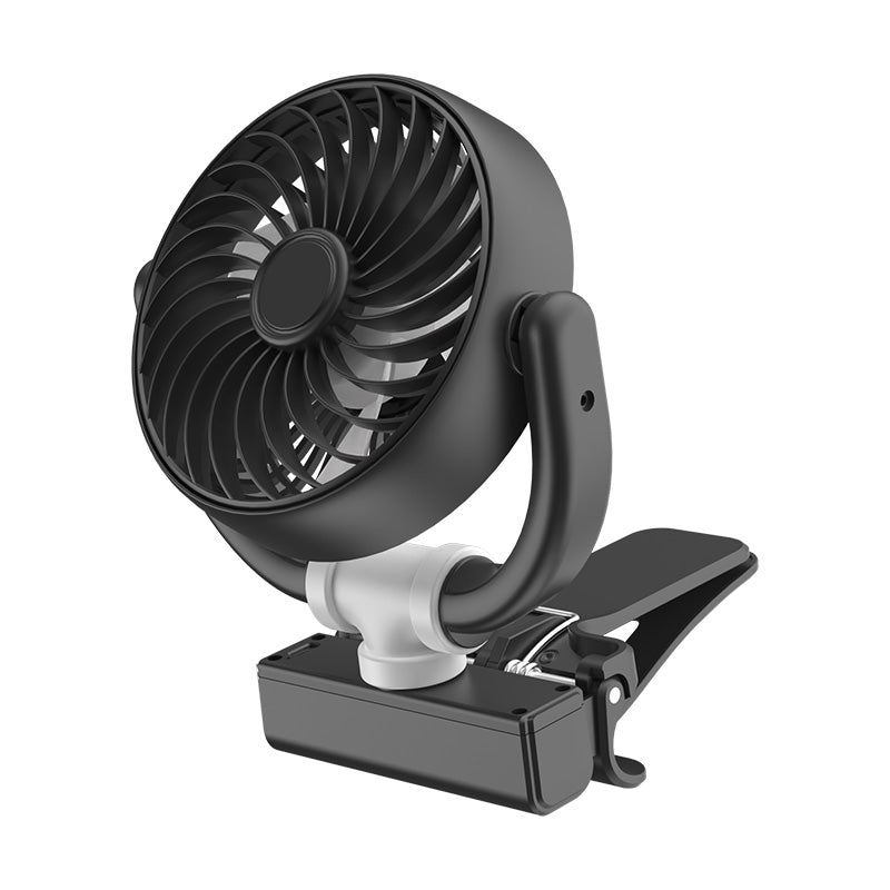 GPRGIT F4508 Car Visor Rechargeable Mini Fan 3 Speeds 2000mAh USB Cooling