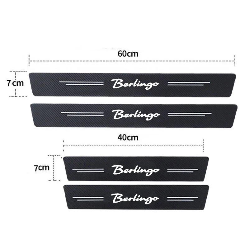 GPRGIT Car Door Sill Threshold Stickers Trunk Bumper Guards Decals, Reusable, for Citroen Berlingo Logo 2015-2021