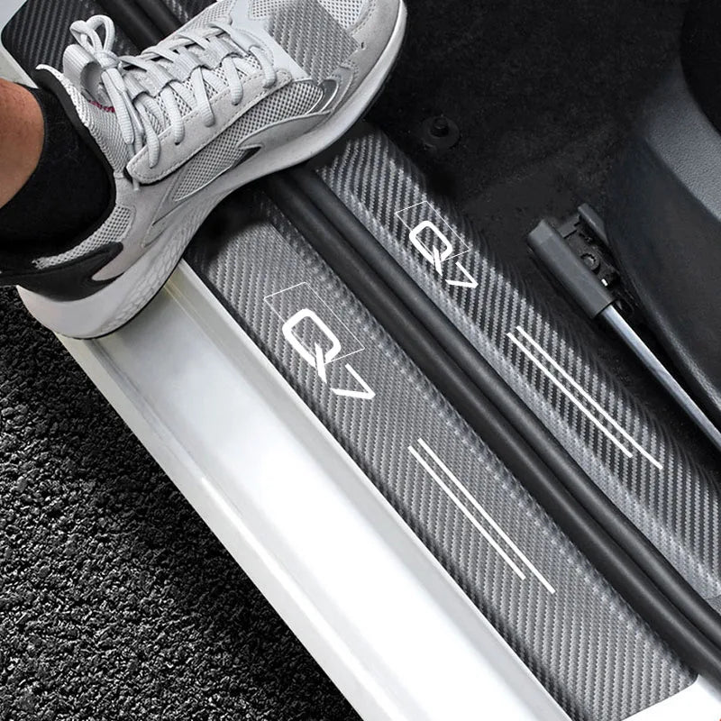 GPRGIT Carbon Fiber Threshold & Rear Bumper Protective Film, Anti-Scratch Waterproof Car Sticker, 3M4229P Adhesive, for Audi Q7