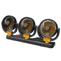 GPRGIT F4505 Triple Head 5V USB Car Fan 12V/24V 360° Rotatable for Truck SUV Sedan