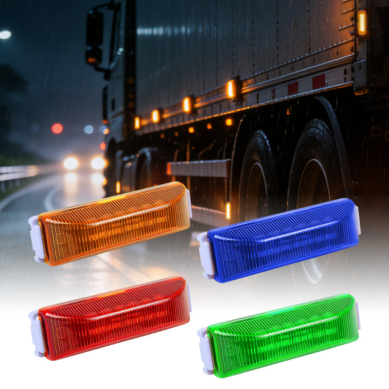 GPRGIT CBD-3LED Multicolor Waterproof LED Truck Side Marker Light 12V-24V Piranha Beads 12LED IP67