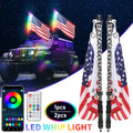5FT RGB Chasing APP Remote Control ATV UTV Truck Music Symphony LED Flag Light Waterproof Led Whip Light